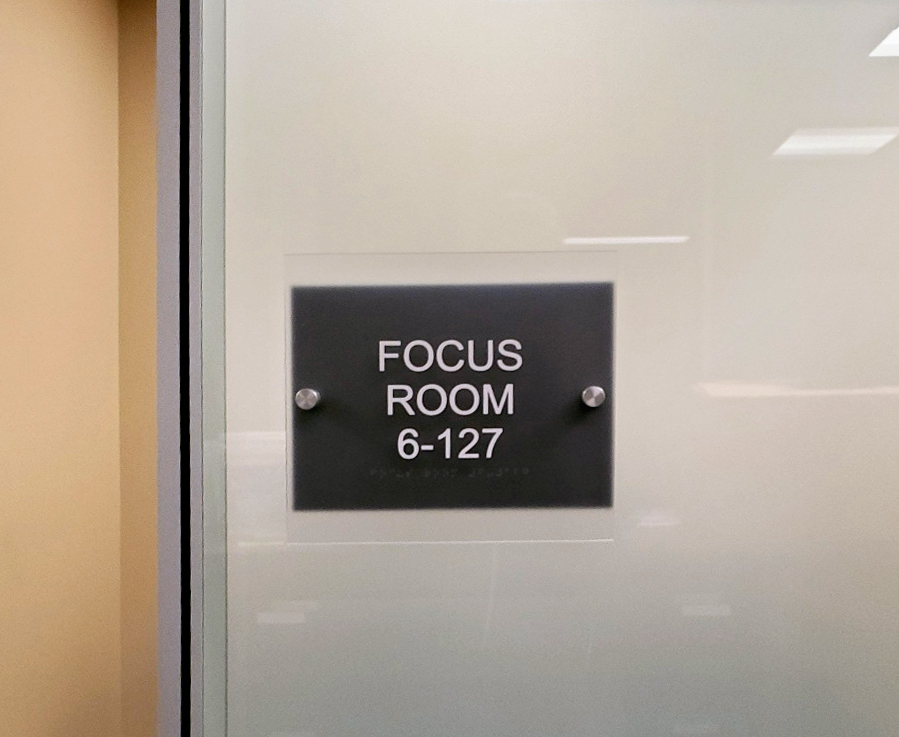 Double Layered Room Sign with Stand-Offs. For the Social Security Office in Chicago.