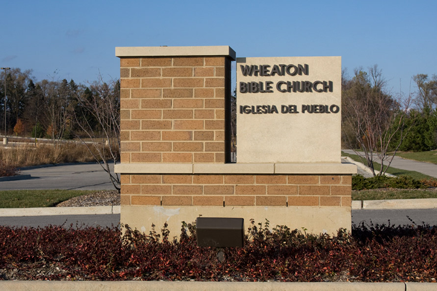 Monument Sign with Cast Aluminum Letters