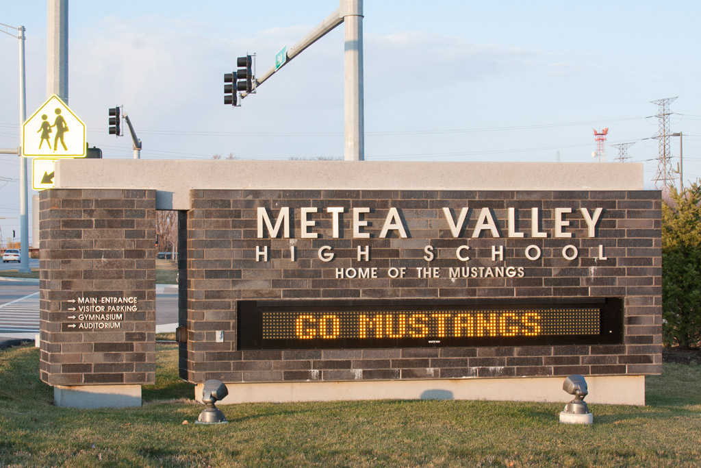 Monument Sign with Cast Aluminum Letters