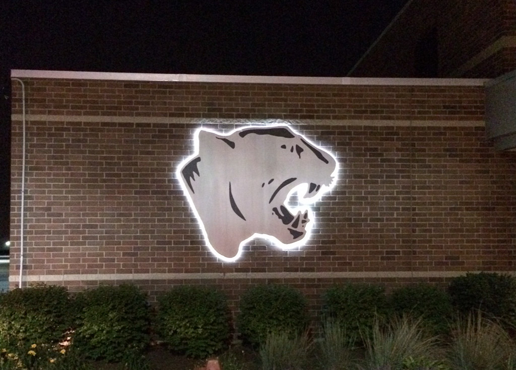 Projection Mounted Backlit Aluminum Logo